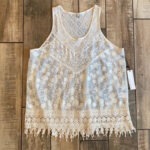 Haute Monde Lace Tank Top - Cream 🆕